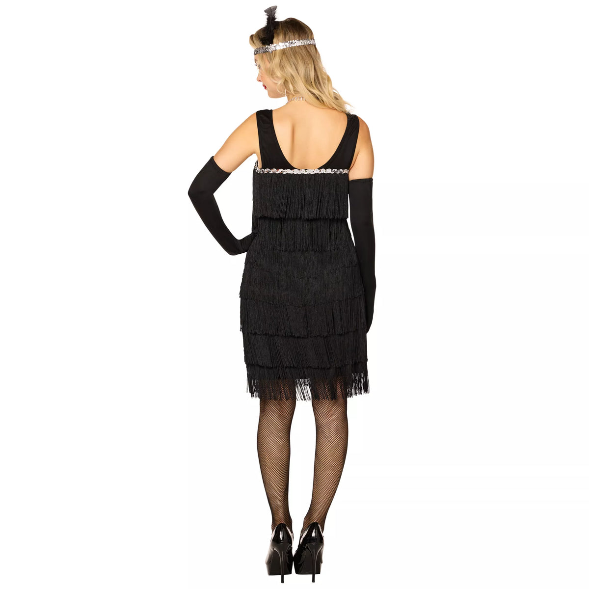 Adult Black Fancy Flapper Dress Costume