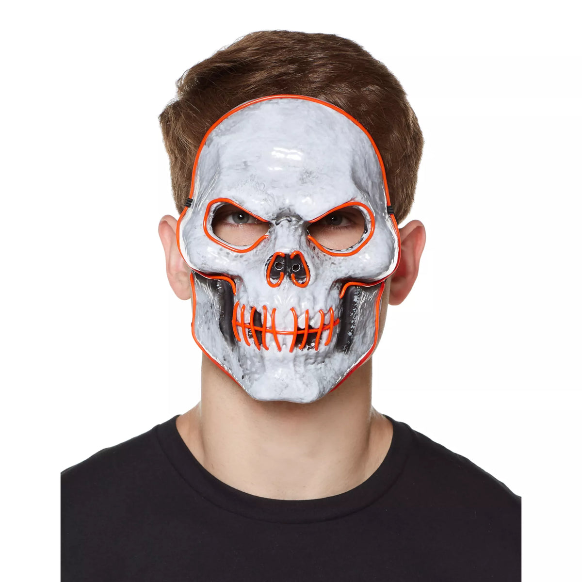 Doom EL Wire Light-Up Skeleton Half Mask