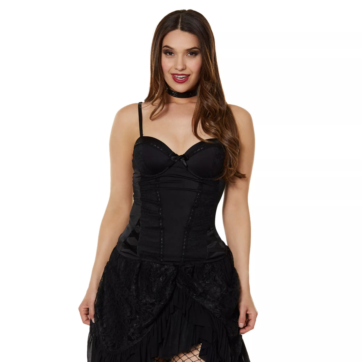 Black Beaded Lace Corset