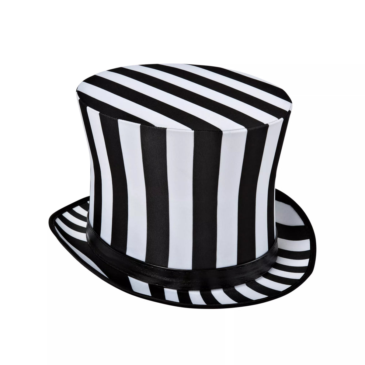 Black and White Striped Top Hat