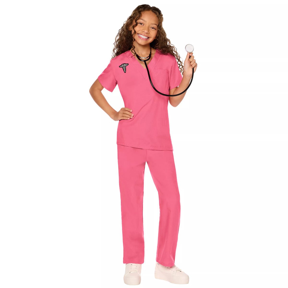 Kids Pink Medical Scrubs Costume