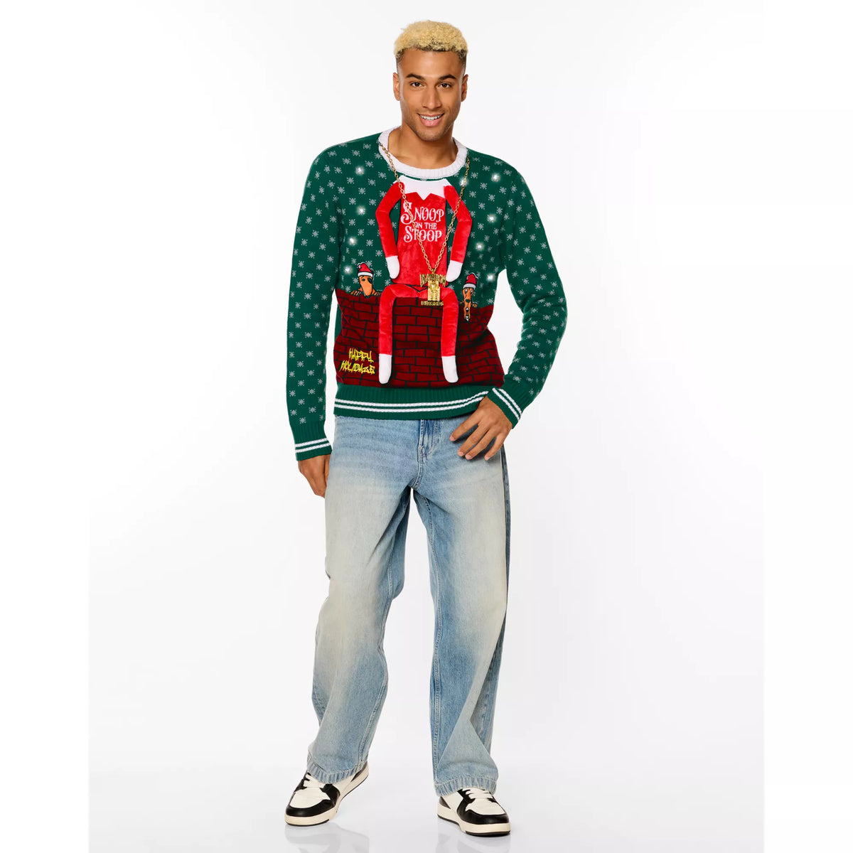 Light-Up Snoop on the Stoop Chain Christmas Sweater
