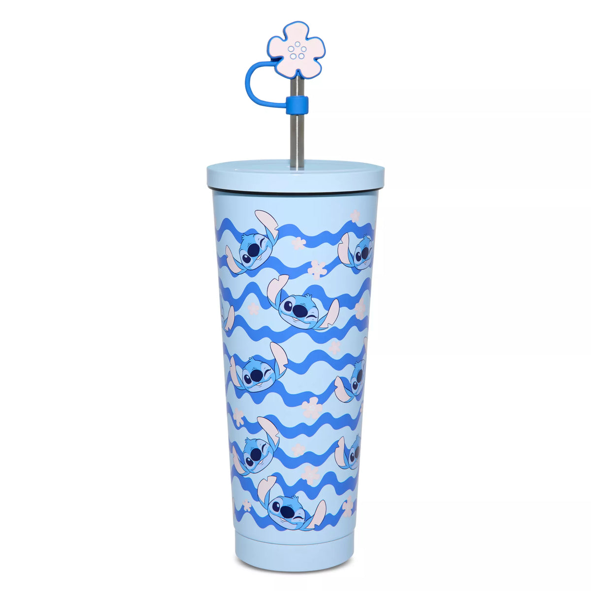 Stitch Flower Cup with Straw and Topper 24 oz. - Lilo & Stitch