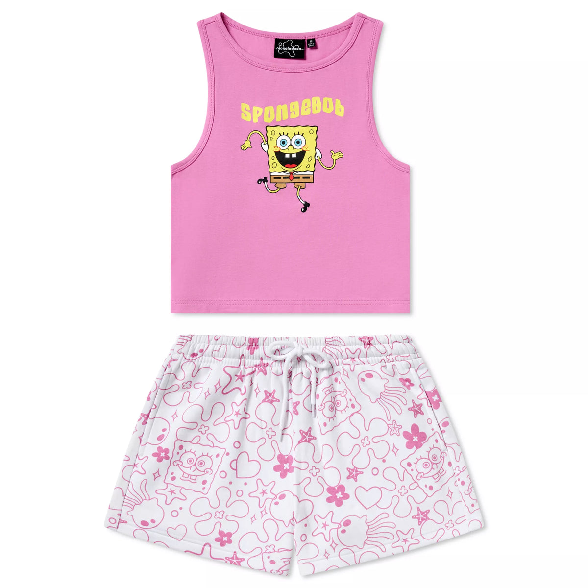SpongeBob SquarePants Pink Tank Top and Shorts Set