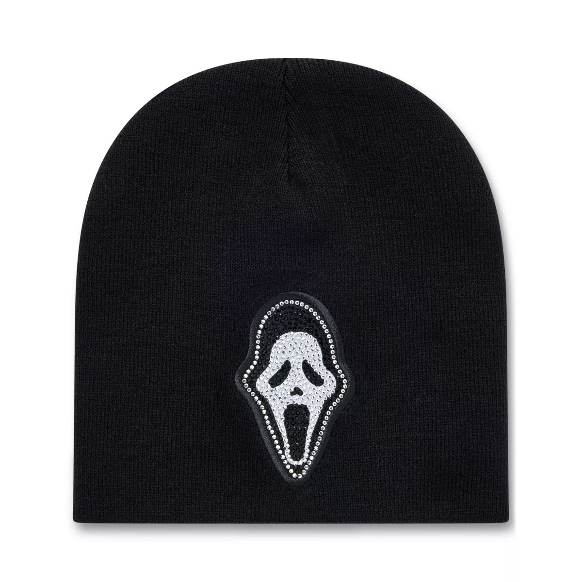Ghost Face Rhinestone Beanie Hat