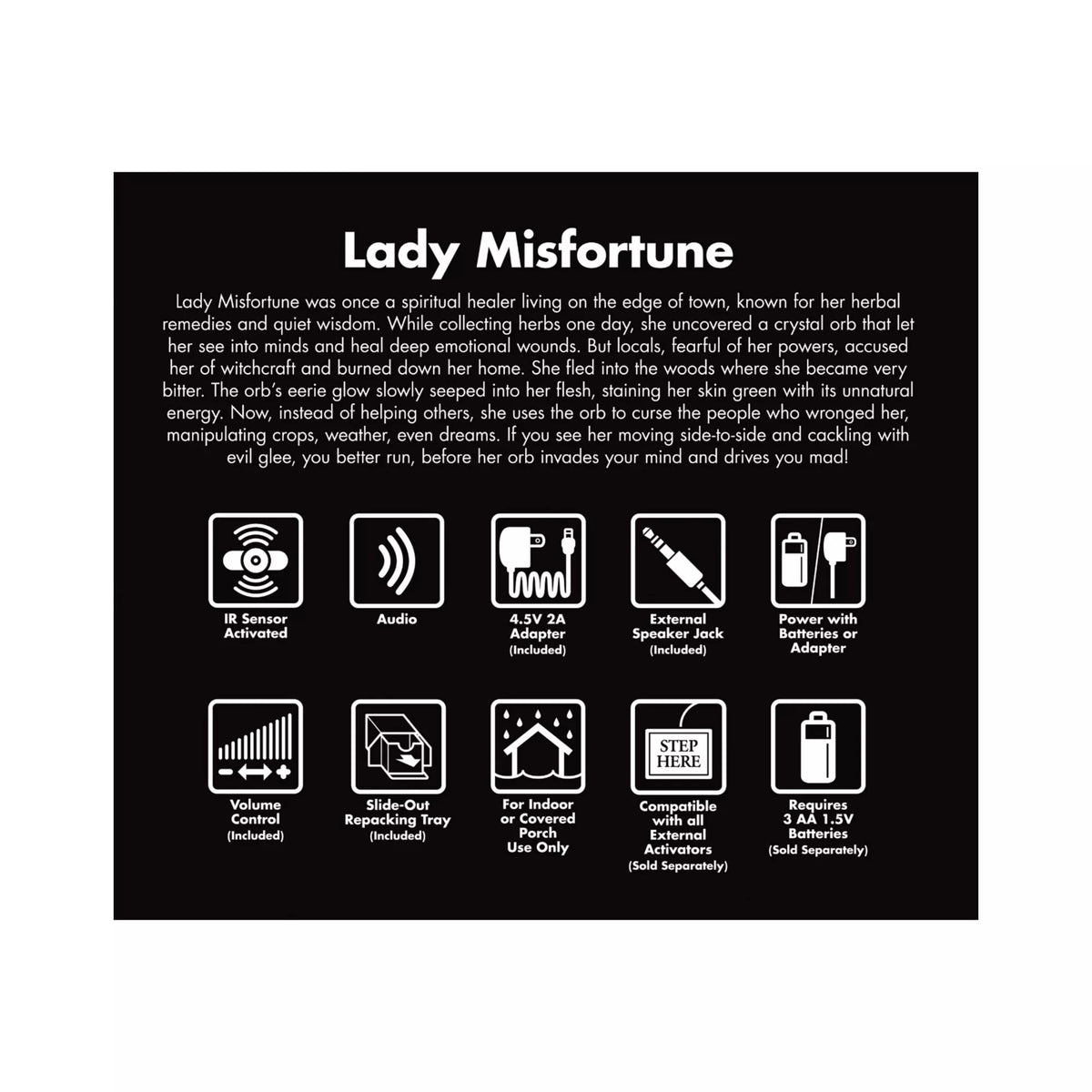 6 Ft 11 In Lady Misfortune Animatronic