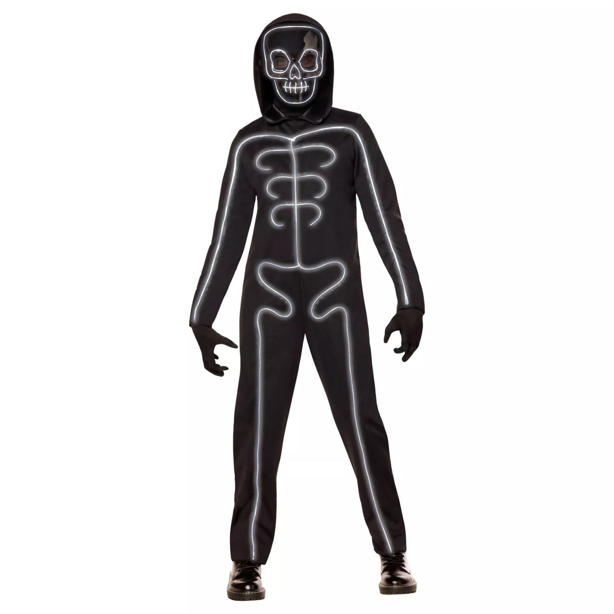 Kids Light-Up White Skeleton Stick Figure Costume
