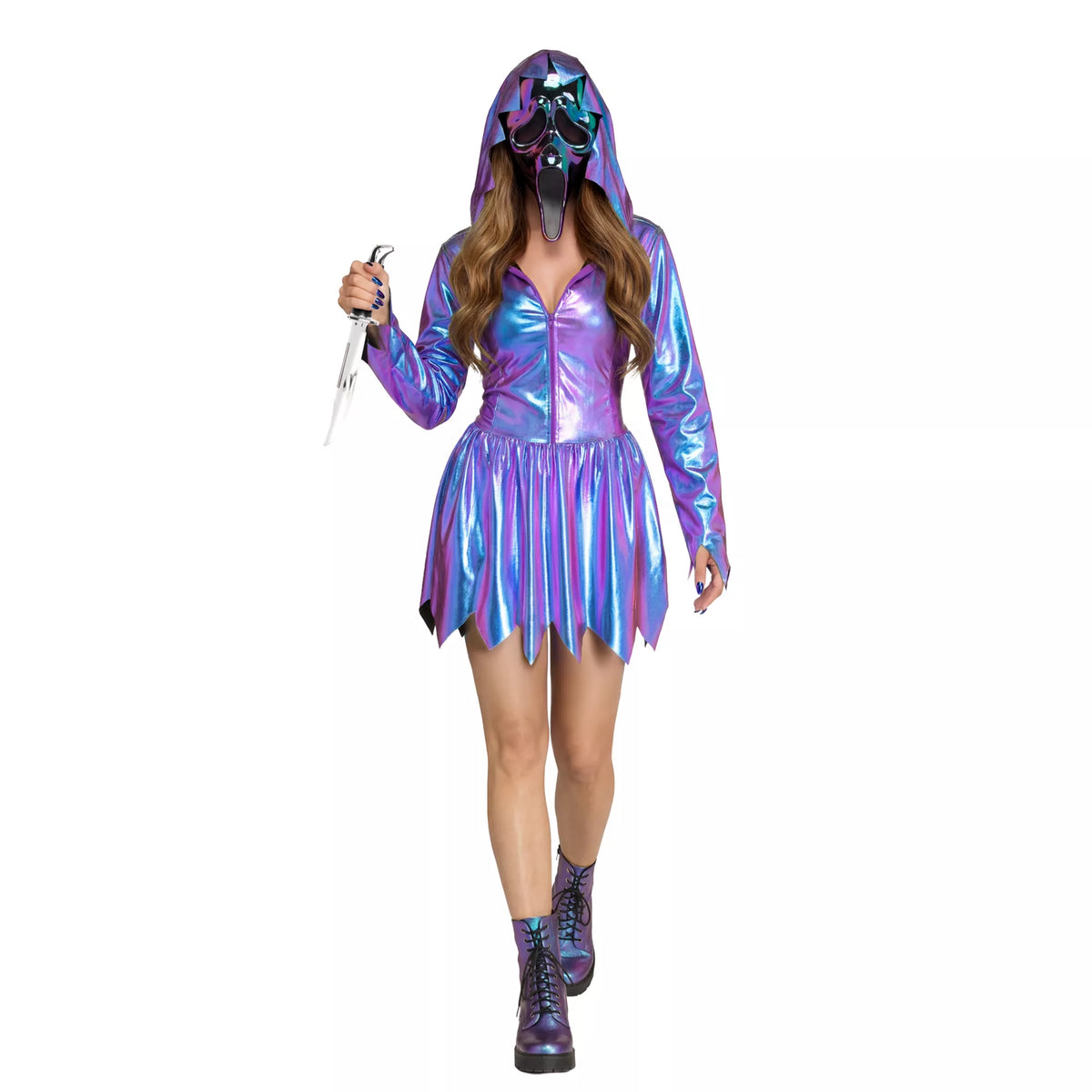 Adult Chrome Ghost Face Dress Costume
